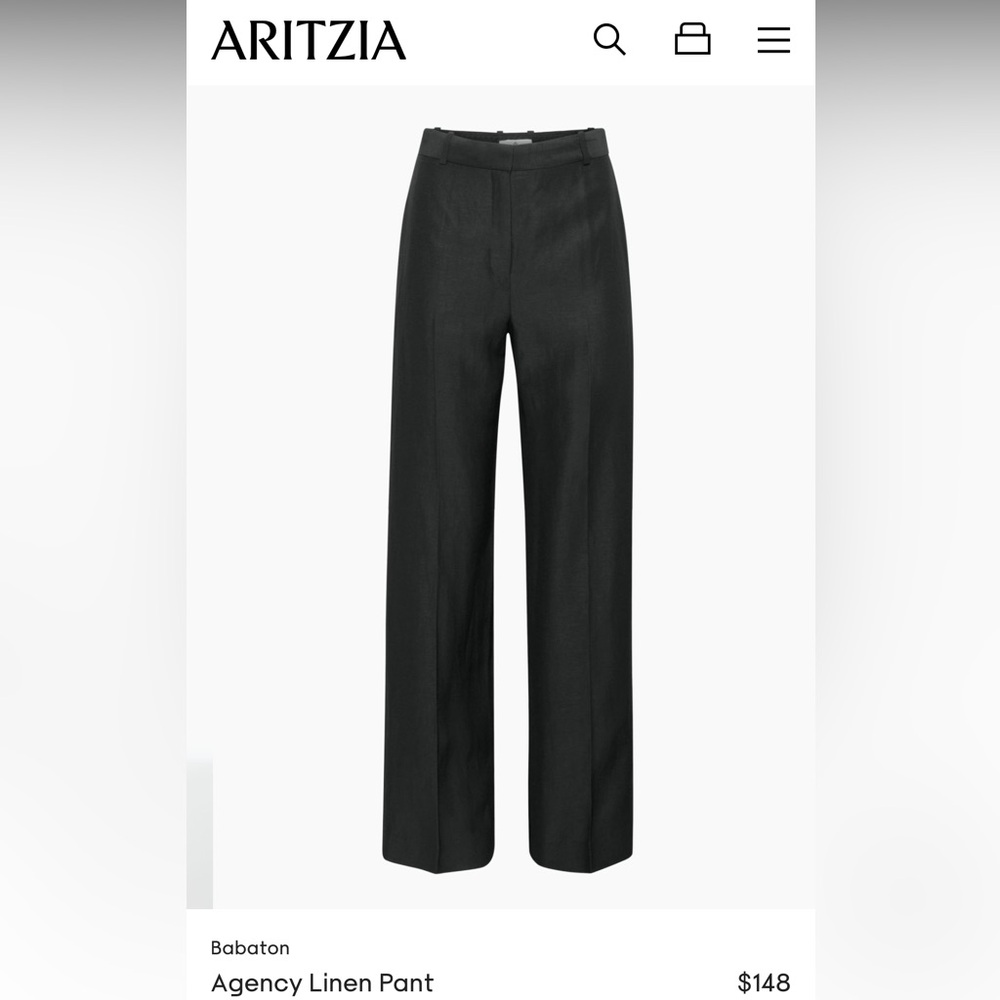 Babaton Agency Linen Pants Black